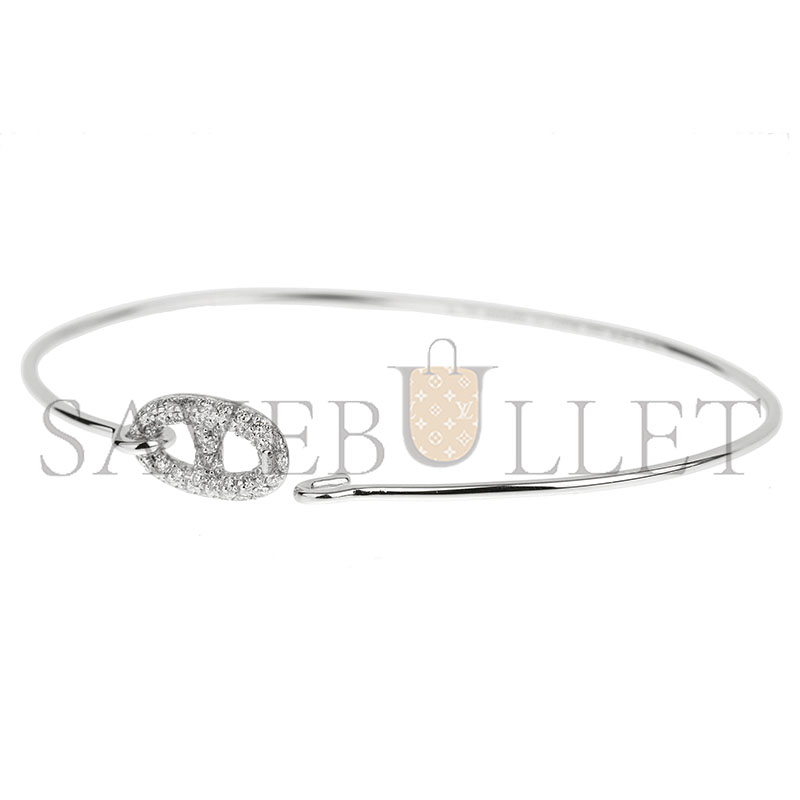 h**mes farandole white gold Di*m*nd large bangle bracelet 18k
